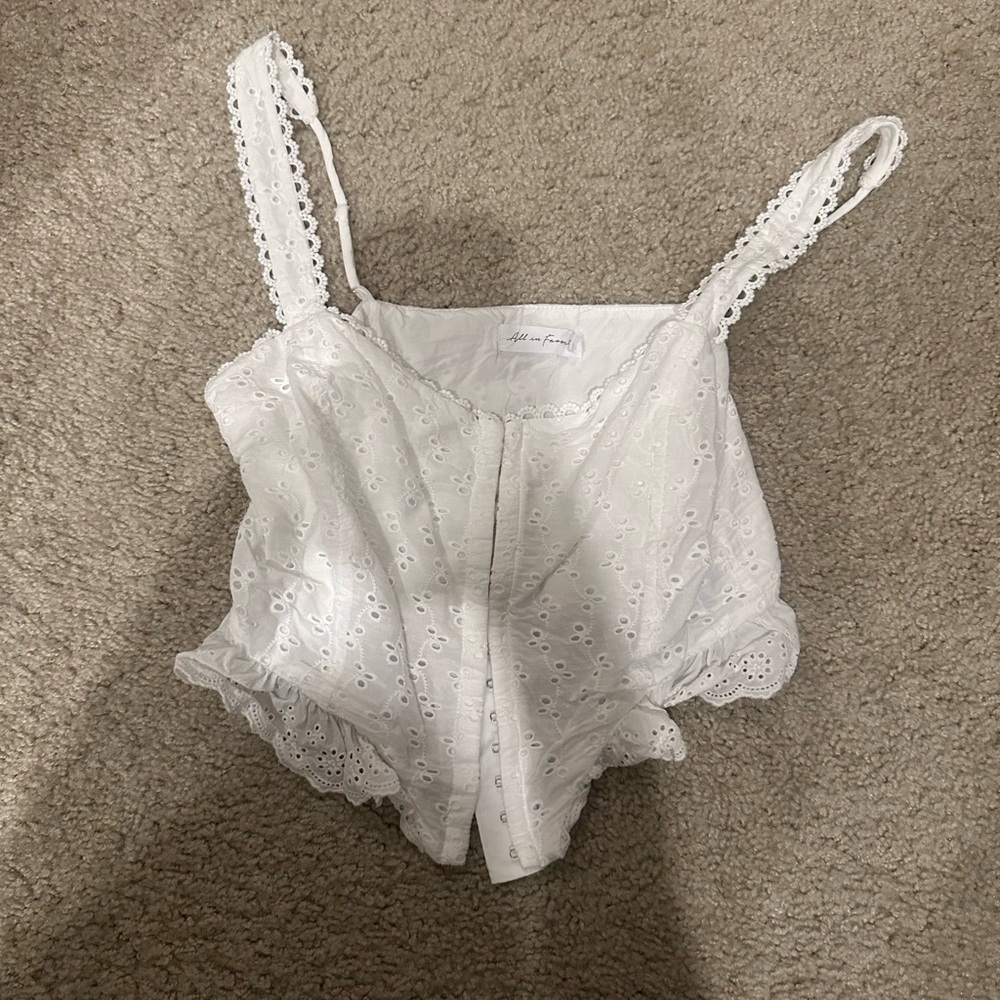 All in Favor White Eyelet Camisole